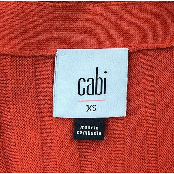 Cabi Style 3888 Passion Cardigan Cotton V-Neck Pockets Molten Lava Size XS - Picture 6 of 7